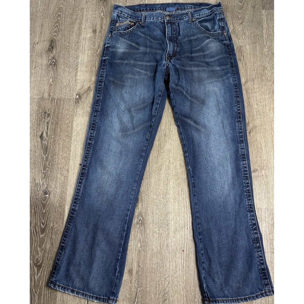 Wrangler Slim Boot Cut Jeans 35x33 Mens WLT77CT Thick Stitch Cowboy‎